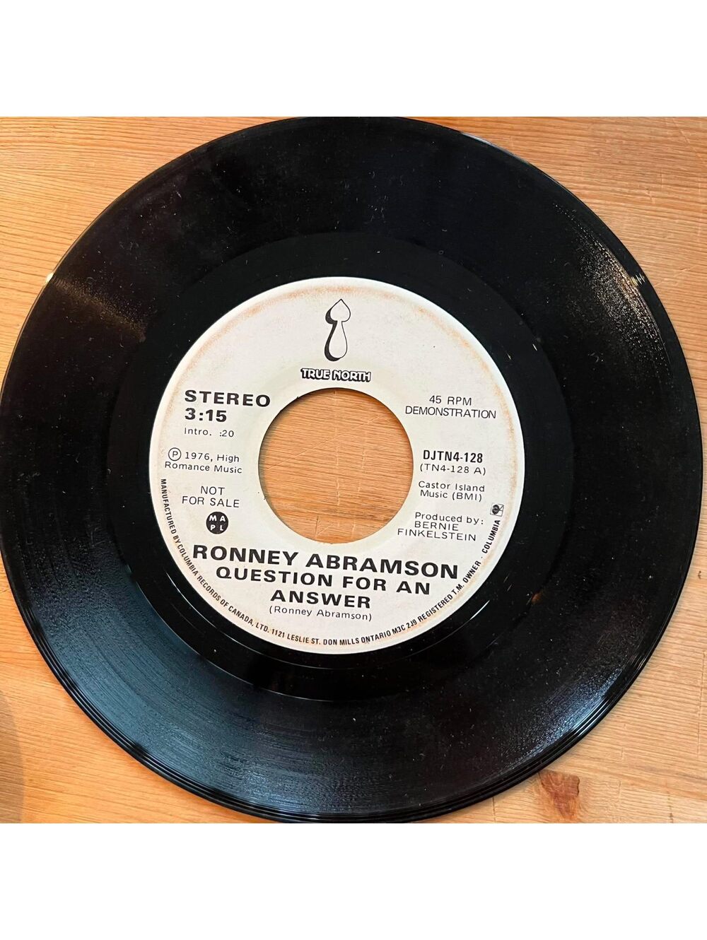 Ronney Abramson - Question for an Answer 45rpm VG+ R11